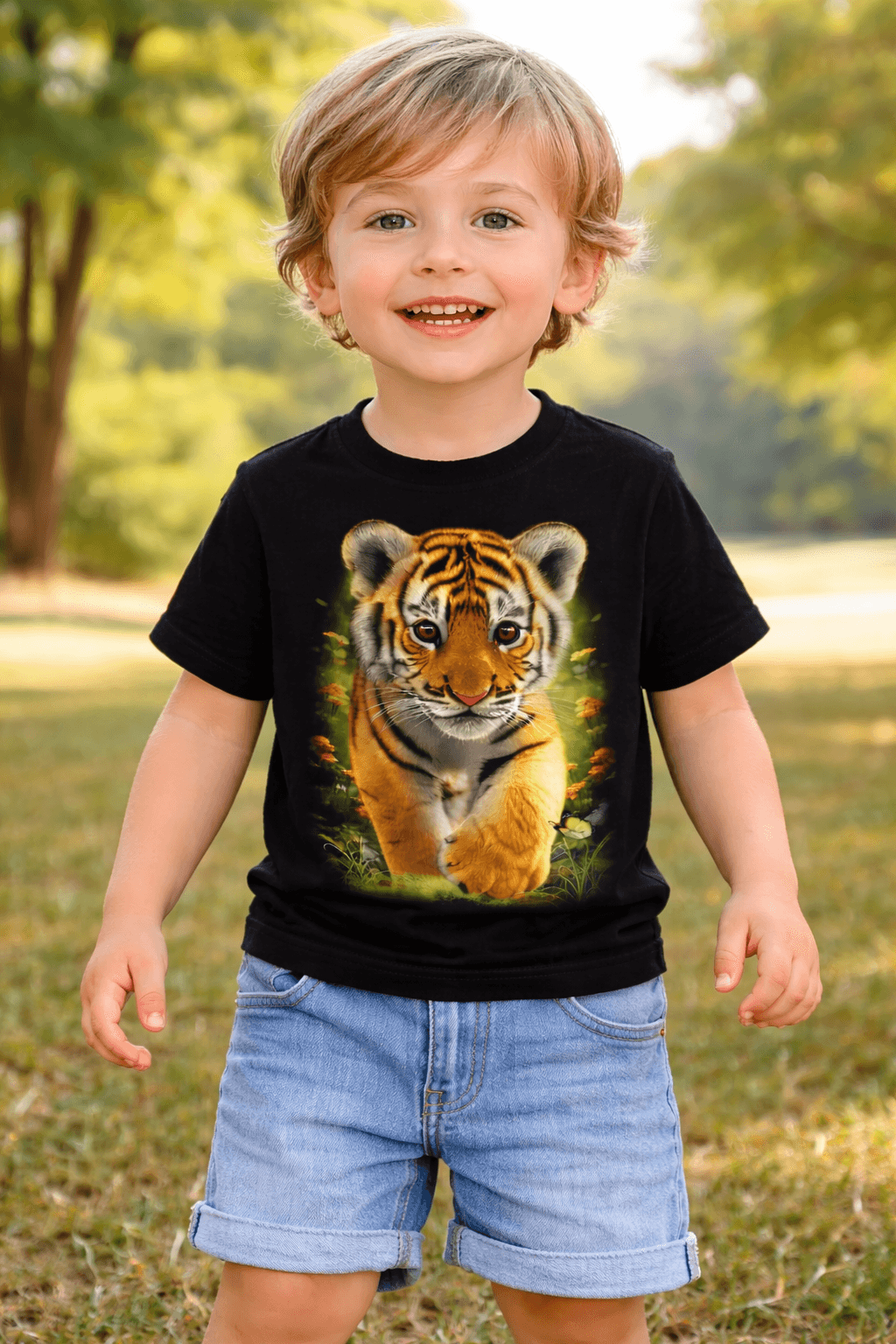 Rock Eagle Kids Glow-in-the-Dark Tiger T-Shirt (GW-375)